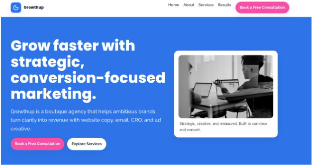 ChatGPT AI Website Builder Example Website